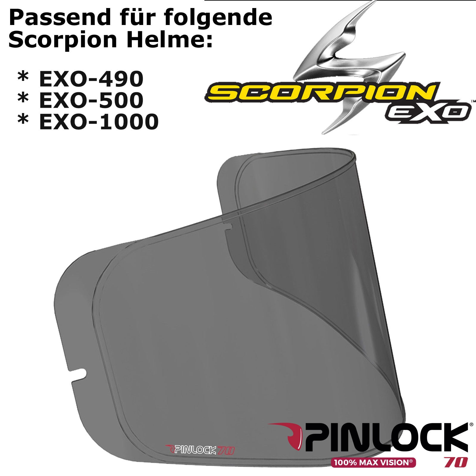 Buy Scorpion Pinlock 70 DKS079 for helmet EXO490/500/1000