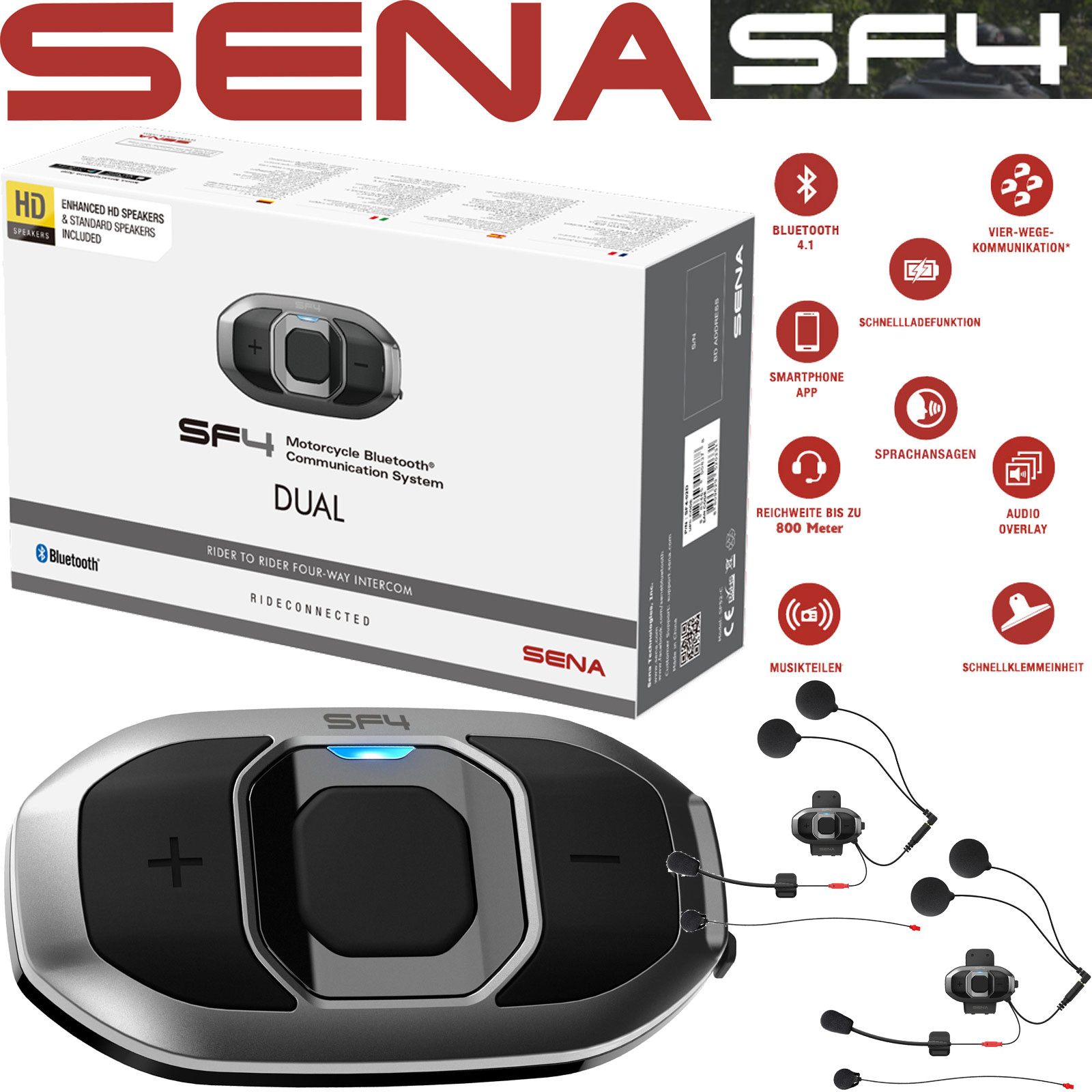 Buy Sena SF4 HD motorcycle headset| Bikeroutfit.com