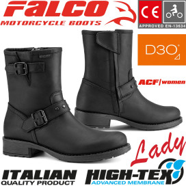 Falco Ladies Motorcycle Boots DANY 2 leather waterproof with D3O protectors and CE certification