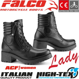 Falco ladies motorcycle boots MISTY leather waterproof with High-Tex Membrane CE and protectors