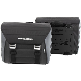 Hepco & Becker side case XTRAVEL BASIC soft bag set 2 pieces for motorcycle including universal adapter plates