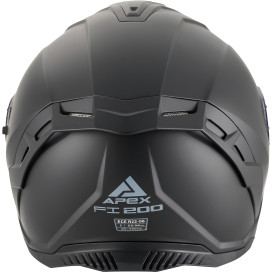 Apex FI200 full-face helmet ECE 22.06 with sun visor and quick-release system