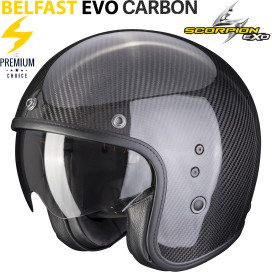 Scorpion jet helmet BELFAST EVO CARBON extremely light ECE 22.06 with sun visor