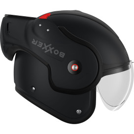 Roof flip-up helmet BOXXER RO9 fiberglass modular helmet with double certification as jet and integral