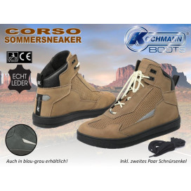 Kochmann CORSO motorcycle shoes sneakers CE summer nubuck leather with 2 pairs of laces