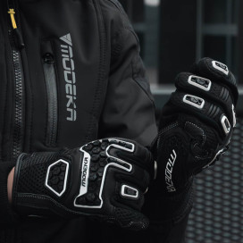 Modeka DRACON motorcycle gloves CE leather grip breathable touchscreen compatible