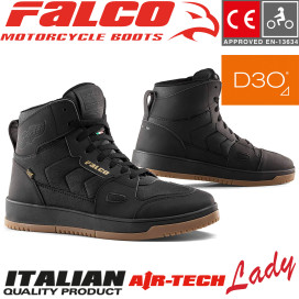 Falco HARLEM motorbike shoes ladies CE with D3O protectors Air-Tech