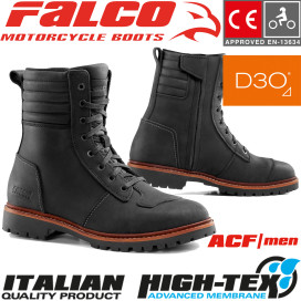 Falco motorcycle boots ROOSTER leather CE waterproof with High-Tex membrane and D3O protectors