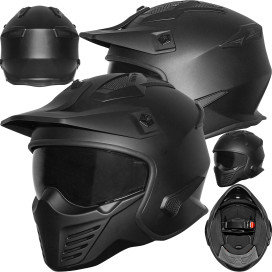 Germot modular helmet GM 44 Jet and with Combat StreetFight Jet helmet ECE 22.05 incl. 2 visors