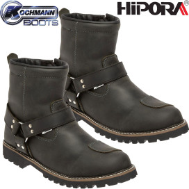 Kochmann motorcycle boots ARIZONA matt leather short with ring and rivets waterproof Hipora membrane