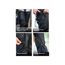 LS2 TRAVEL MAN motorcycle trousers CE AA waterproof with protectors thermal lining stretch anti-slip seat
