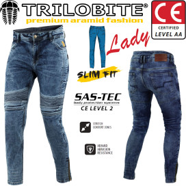 Trilobite motorcycle jeans MICAS URBAN women slim fit CE AA with aramid and SAS-TEC knee protectors