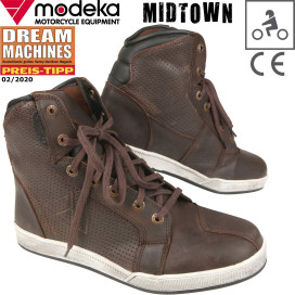 Modeka motorcycle sneakers MIDTOWN Urban leather shoes with laces with CE and protectors