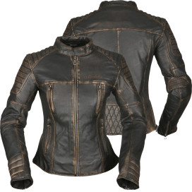 Modeka leather jacket KALEA LADY for women in a retro look with quilting ventilation and protectors
