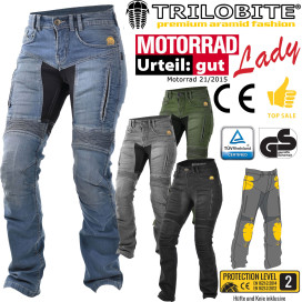 Trilobite motorcycle jeans PARADO for women regular and skinny fit Aramid pants TÜV CE GS with protectors