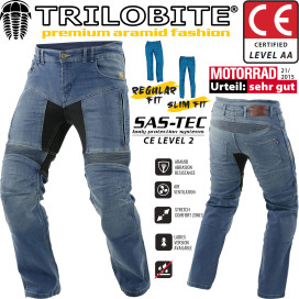 Trilobite motorcycle jeans PARADO for men Regular Slim und Skinny Fit aramid pants CE AA with SasTec protectors