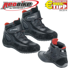 Redbike motorcycle shoes REBELL leather with ankle protection and sportive sole