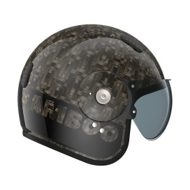 Roof jet helmet BAMBOO made of natural bamboo fibers ECE 22.06 with sun visor