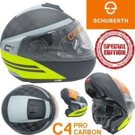 Schuberth flip-up helmet C4 Pro Carbon SPECIAL EDITION premium helmet with sun visor and Max Vision 120 Pinlock