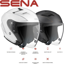 Sena Outstar S Jet Helmet with Integrated Headset and Sun Visor