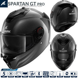 Shark full face helmet SPARTAN GT PRO CARBON with sun visor MaxVision Pinlock and ECE 22.06