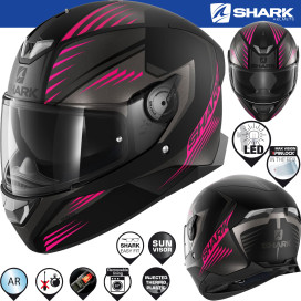 Shark full face helmet SKWAL 2.2 with sun visor Max Vision Pinlock and LED
