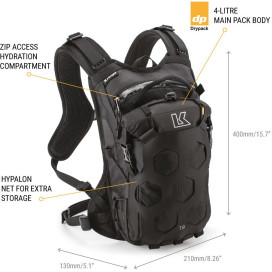 Kriega Trail 9 Adventure backpack motorbike 9 litres ergonomic with QuadLoc-Lite