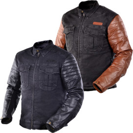 Trilobite motorcycle jacket ACID SCRAMBLER denim leather with thermal lining aramid protectors