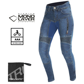Trilobite Parado Monolayer Lady motorbike jeans CE AAA with Tri-Stretcher Pro 5.0 denim and protectors