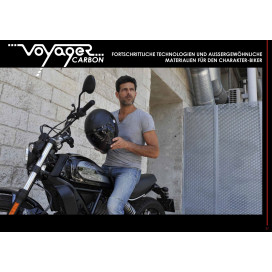 Roof semi-jet helmet VOYAGER CARBON with 50% tinted anti-fog visor and ECE 22.05