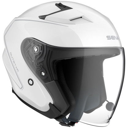 Sena jet helmet OUTSTAR smart helmet with integrated Bluetooth headset, sun visor and large visor