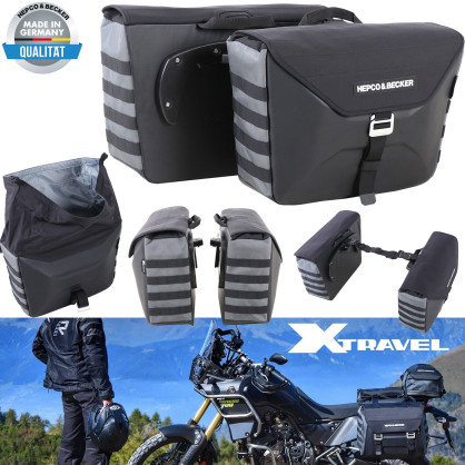 Hepco & Becker side case set XTRAVEL for C-Bow side carrier 2x19 liter motorcycle side pockets
