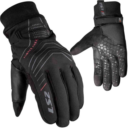LS2 CIVIS MAN motorcycle gloves CE waterproof velvet lining elasticated pull loop Velcro