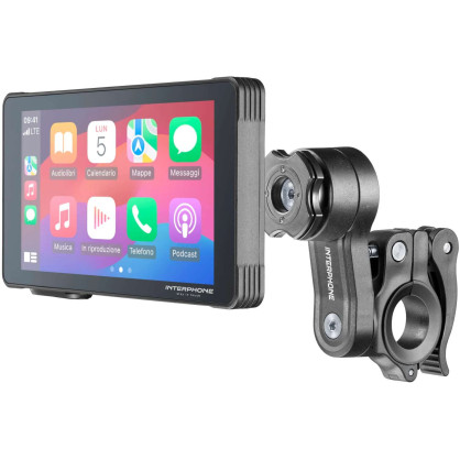 Interphone Sync55 Ridesync motorbike display smartphone mirroring infotainment Android Auto Apple Car Play