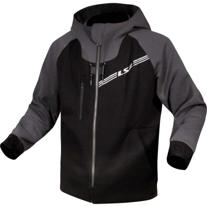 LS2 THROTTLE MAN motorcycle hoodie CE. Hooded sweater with thumb loops and protectors.