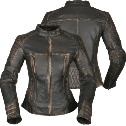 Modeka leather jacket KALEA LADY for women in a retro look with quilting ventilation and protectors