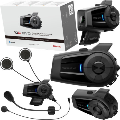 Sena Motorcycle Headset 10C EVO with 4K Camera Video Photo Time Lapse Bluetooth 4.1 and Universal Intercom to 1.6 km