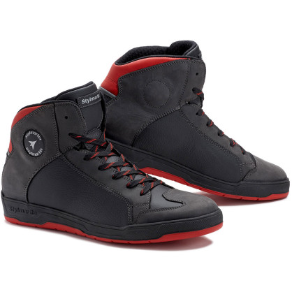 Stylmartin motorcycle shoes DOUBLE WP waterproof sneaker Idro leather CE with red sole