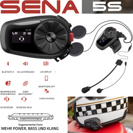 Sena Headset 5S Motorcycle Communication Bike-to-Bike Intercom Bluetooth 5 HD speakers LCD display