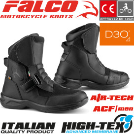 Falco motorcycle boots LAND 2 waterproof Velcro CE with D3O protectors