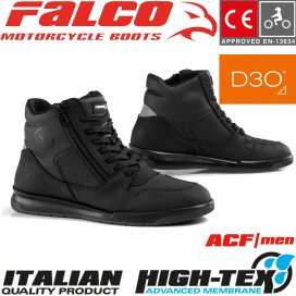 Falco motorcycle shoes CORTEZ 2 leather sneakers waterproof perforated with D3O protectors