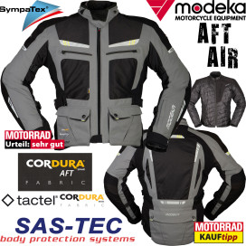 Modeka 3in1 motorcycle jacket AFT AIR with extremely good ventilation Sympatex membrane and SAS-TEC protectors including quilted jacket