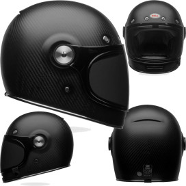 Bell retro full-face helmet BULLITT CARBON with double D-ring closure and leather chin strap including 2 visors