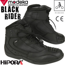 Modeka Motorcycle Shoes Black Rider CE Sport Boots Leather with ankle and shift reinforcements