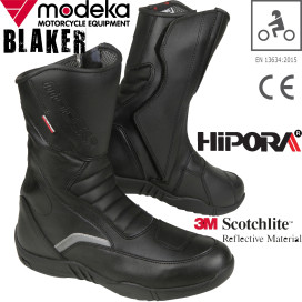 Modeka motorcycle boot BLAKER Hipora waterproof reflective with reinforcements and CE