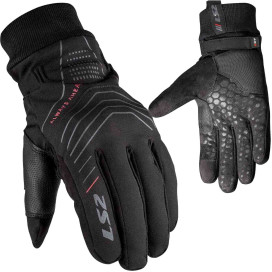 LS2 CIVIS MAN motorcycle gloves CE waterproof velvet lining elasticated pull loop Velcro