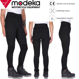 Modeka motorcycle leggings DEOLA LADY aramid CE A stretch lined including knee protectors