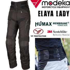 Modeka ladies motorcycle pants ELAYA LADY with high-waist stretch waistband Humax membrane and YF protectors