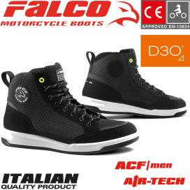 Falco motorcycle shoes AIRFORCE sneaker leather reflective light CE with D3O protectors