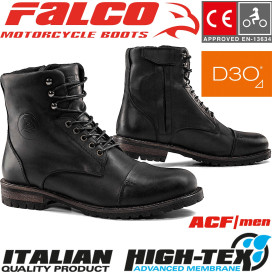 Falco motorcycle boots GORDON 2 waterproof CE leather with D3O protectors and Goodyear sole